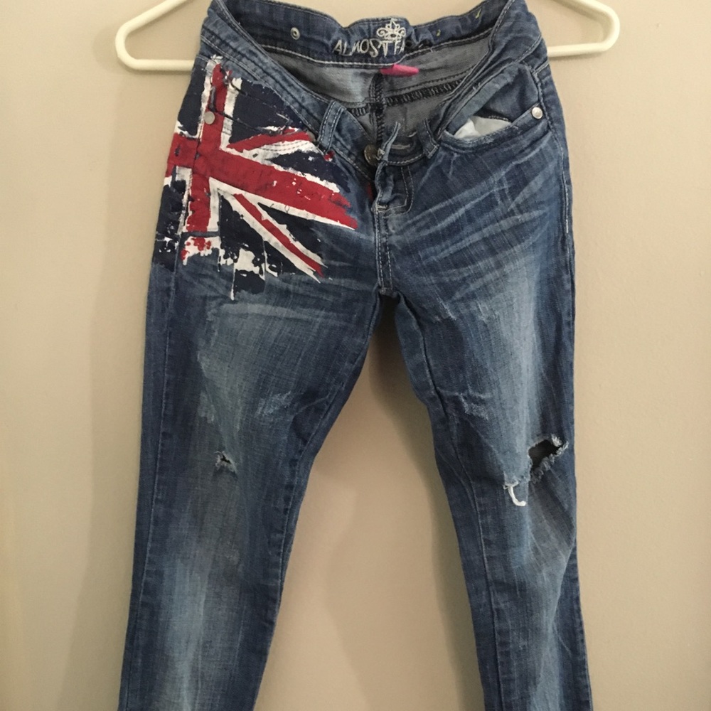 Almost Famous British flag jeans